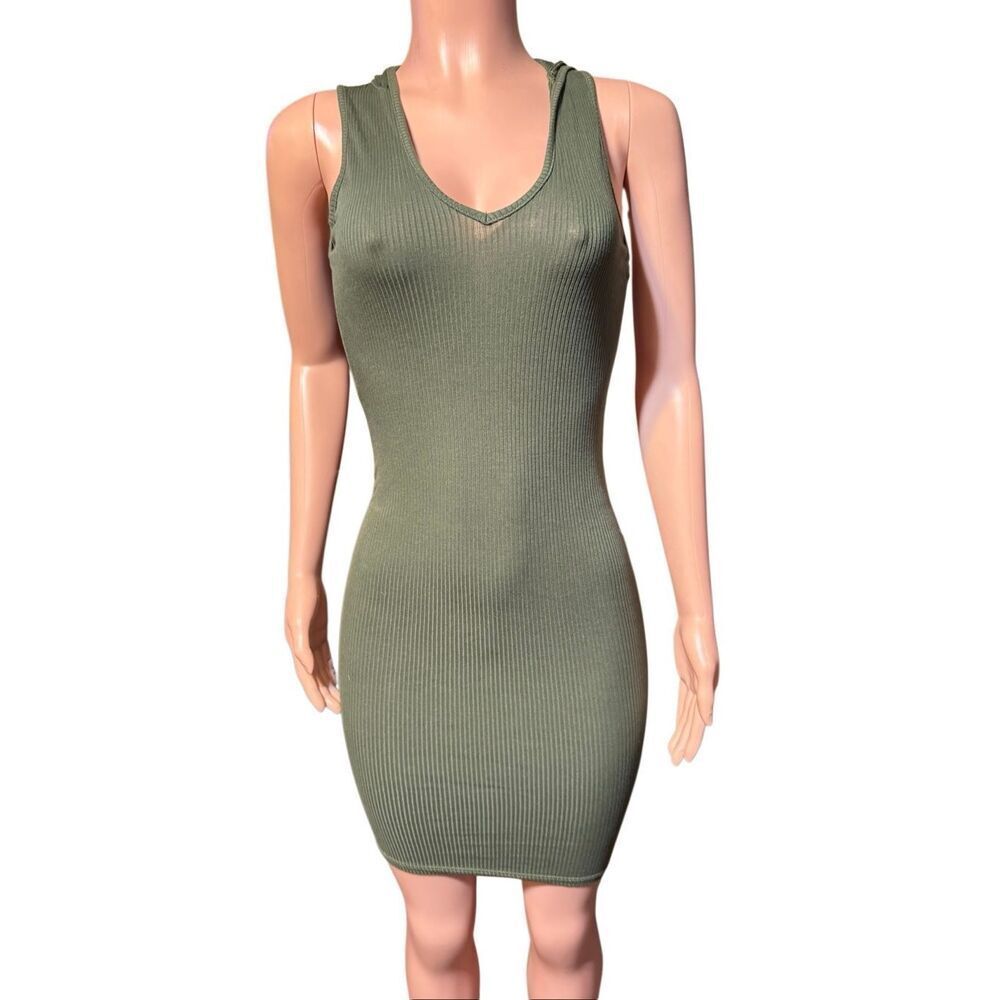 Imagenation green ribbed bodycon mini dress M